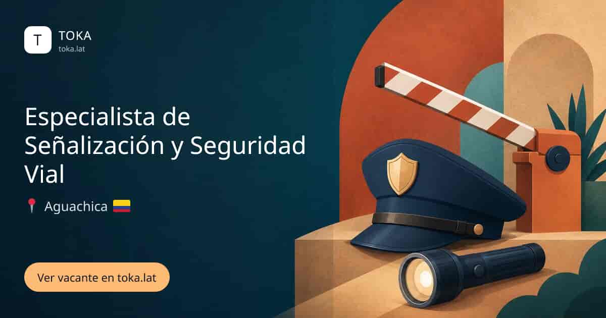 Vacante de Especialista de señalización y seguridad vial en Aguachica, Colombia