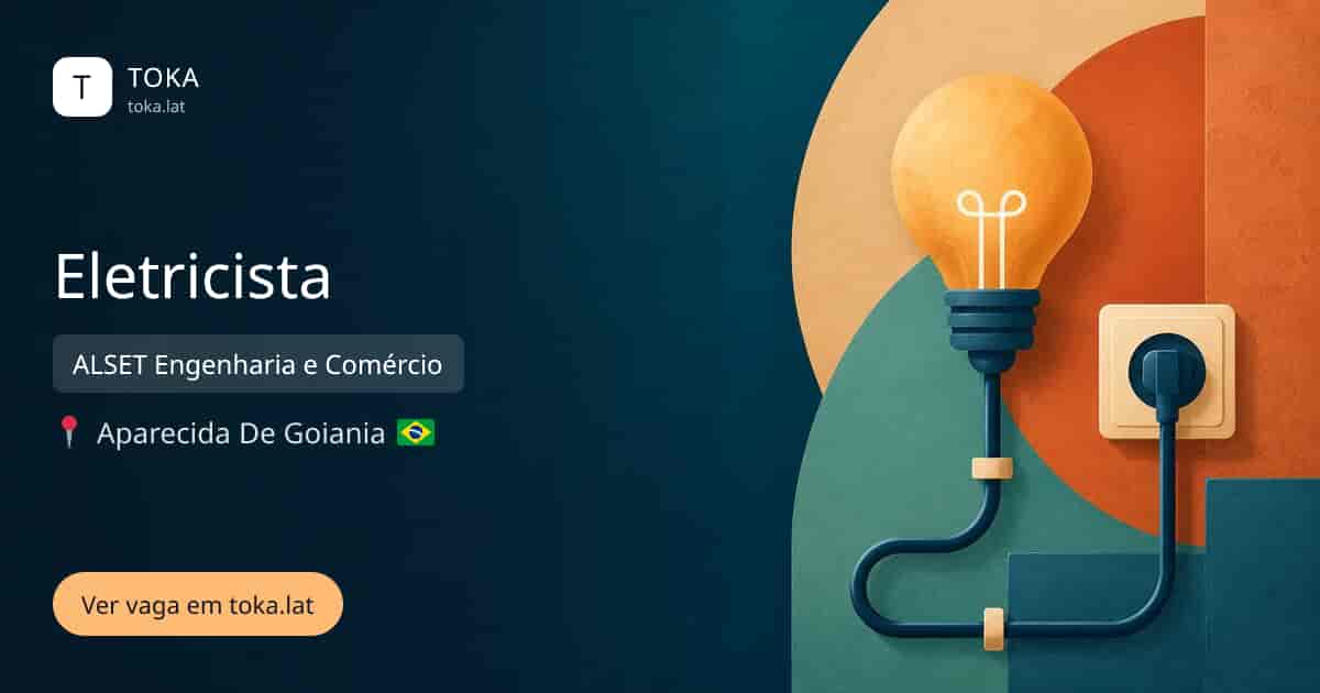 Vaga de Eletricista em Aparecida de Goiânia, Brasil — ALSET Engenharia e Comércio