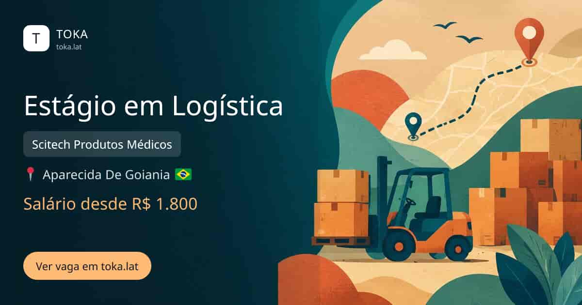 Vaga de Estágio em logística em Aparecida de Goiânia, Brasil — Scitech Produtos Médicos, salário desde R$ 1.800