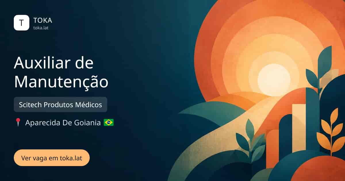 Vaga de Auxiliar de manutenção em Aparecida de Goiânia, Brasil — Scitech Produtos Médicos