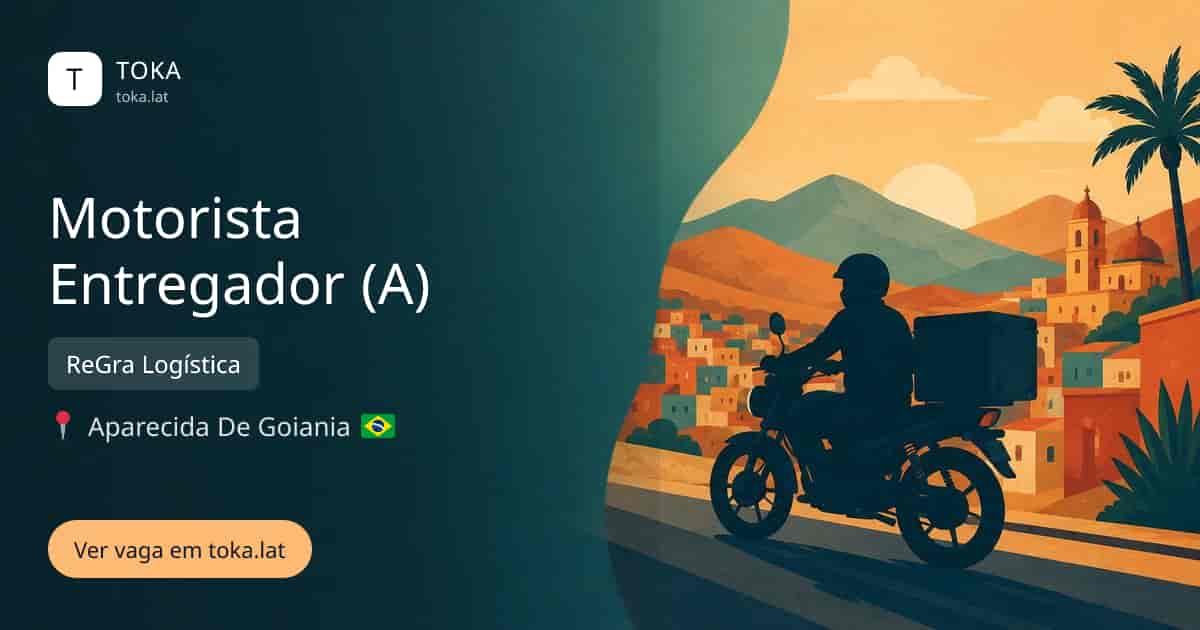 Vaga de Motorista entregador (a) em Aparecida de Goiânia, Brasil — ReGra Logística