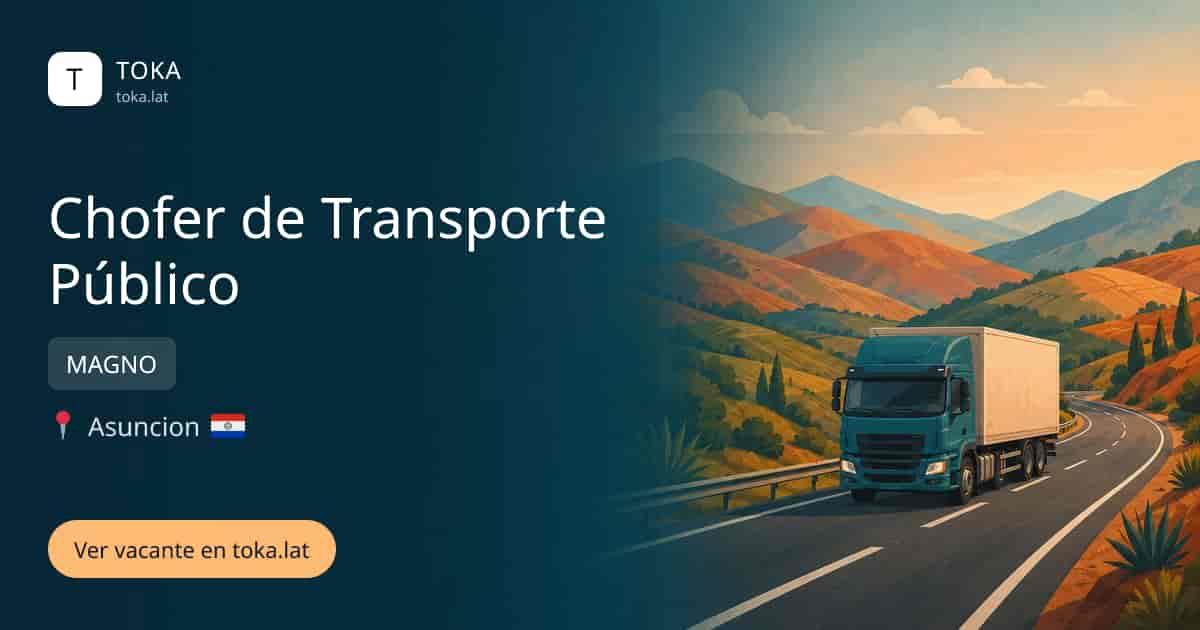 Vacante de Chofer de transporte público en Asunción, Paraguay — MAGNO