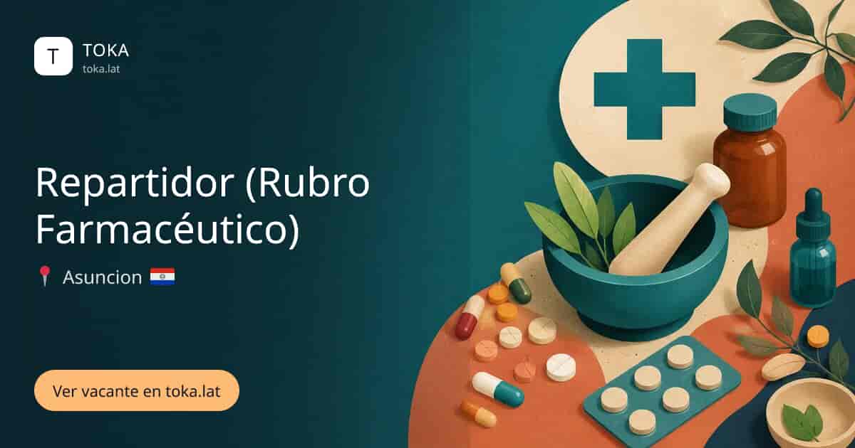 Vacante de Repartidor (rubro farmacéutico) en Asunción, Paraguay