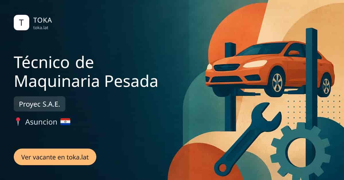 Vacante de Técnico de maquinaria pesada en Asunción, Paraguay — Proyec S.A.E.