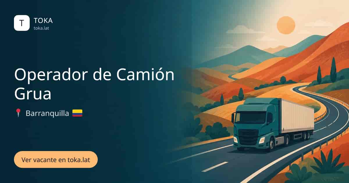 Vacante de Operador de camión grua en Barranquilla, Colombia