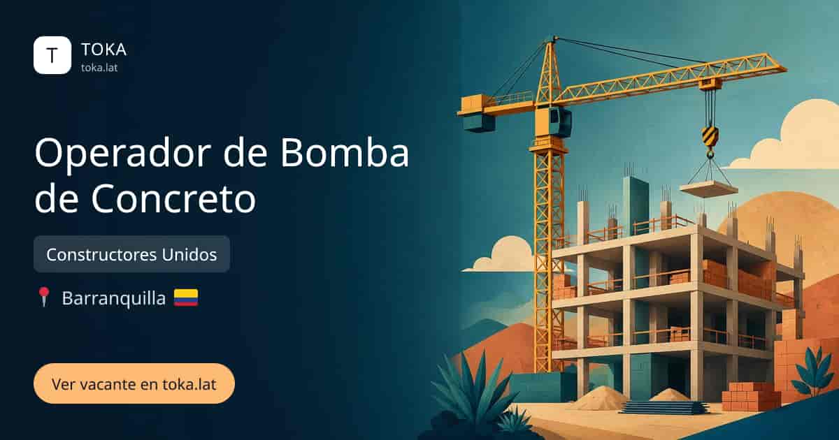 Vacante de Operador de bomba de concreto en Barranquilla, Colombia — Constructores Unidos