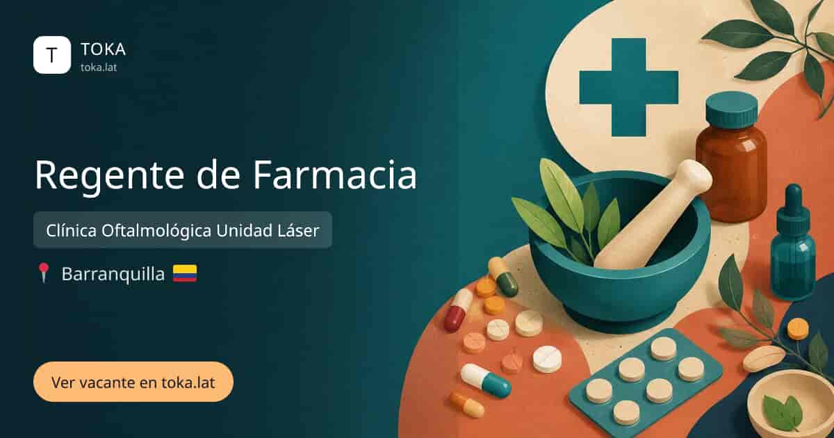 Vacante de Regente de farmacia en Barranquilla, Colombia — Clínica Oftalmológica Unidad Láser