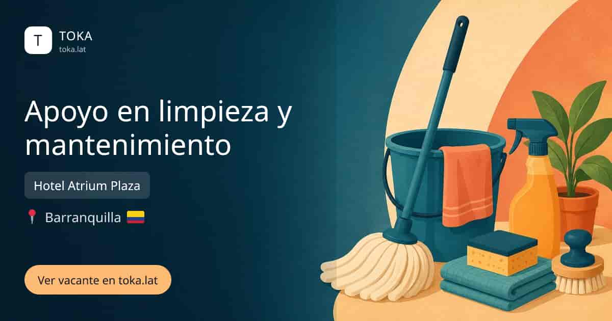 Vacante de Apoyo en limpieza y mantenimiento en Barranquilla, Colombia — Hotel Atrium Plaza