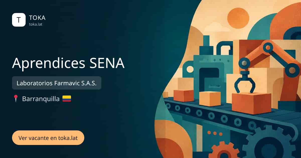 Vacante de Aprendices sena en Barranquilla, Colombia — Laboratorios Farmavic S.A.S.