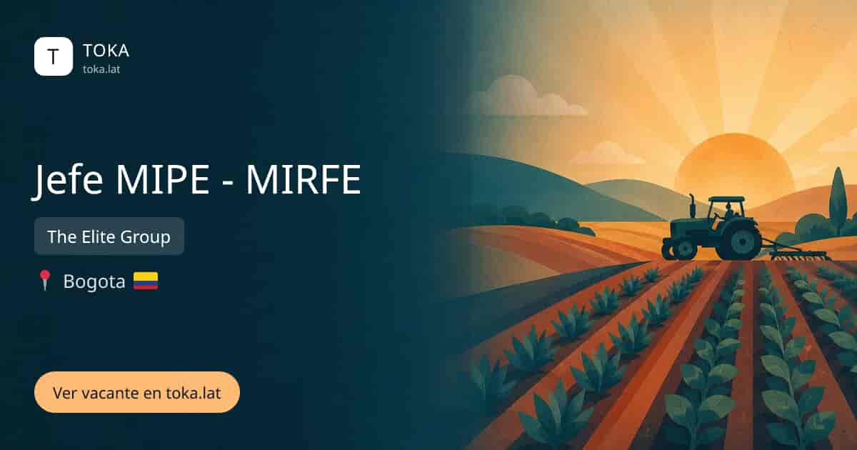 Vacante de Jefe mipe - mirfe en Bogota, Colombia — The Elite Group