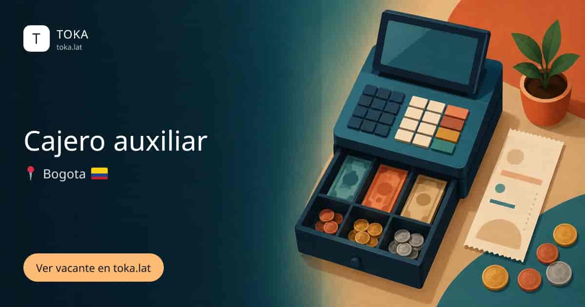 Vacante de Cajero auxiliar en Bogota, Colombia