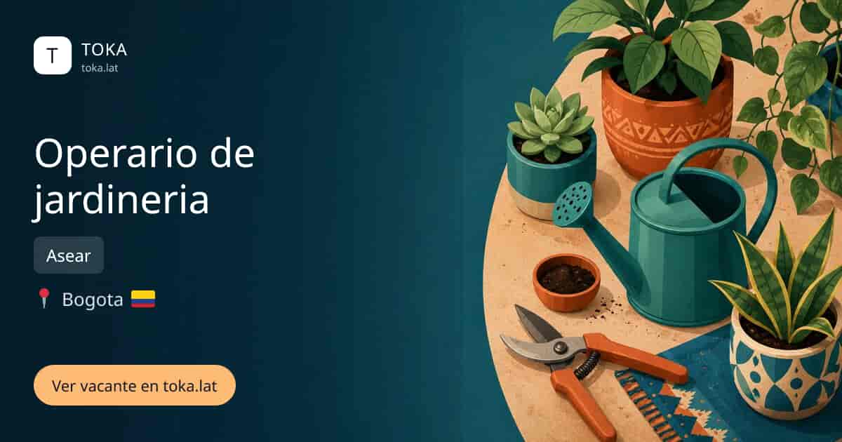 Vacante de Operario de jardineria en Bogota, Colombia — Asear