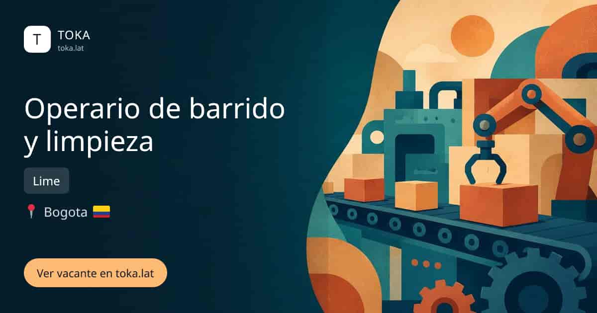Vacante de Operario de barrido y limpieza en Bogota, Colombia — Lime
