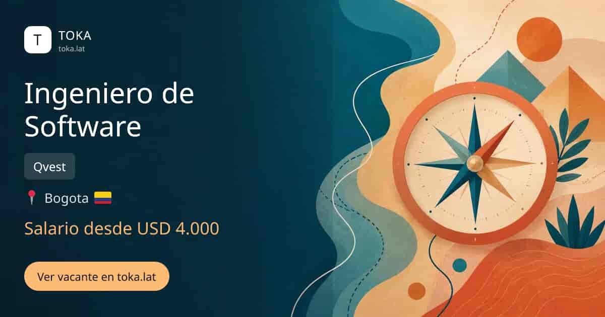 Vacante de Ingeniero de software en Bogota, Colombia — Qvest, salario desde USD 4.000
