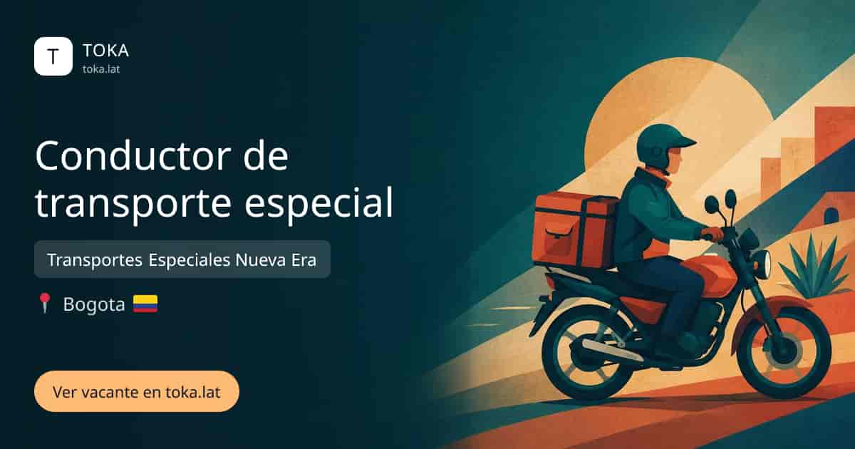 Vacante de Conductor de transporte especial en Bogota, Colombia — Transportes Especiales Nueva Era