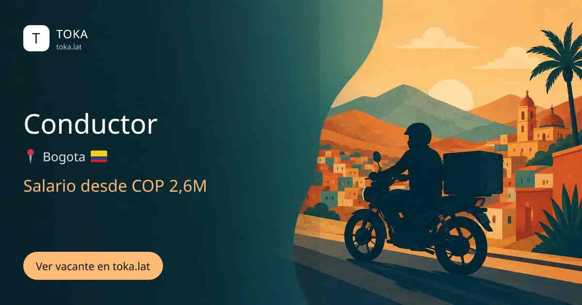 Vacante de Conductor en Bogota, Colombia, salario desde COP 2,6M