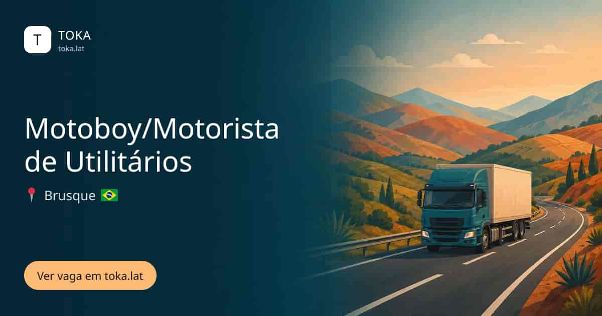 Vaga de Motoboy/motorista de utilitários em Brusque, Brasil