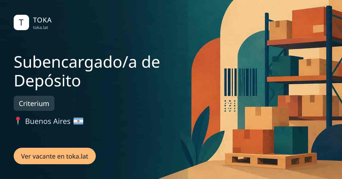 Vacante de Subencargado/a de depósito en Buenos Aires, Argentina — Criterium