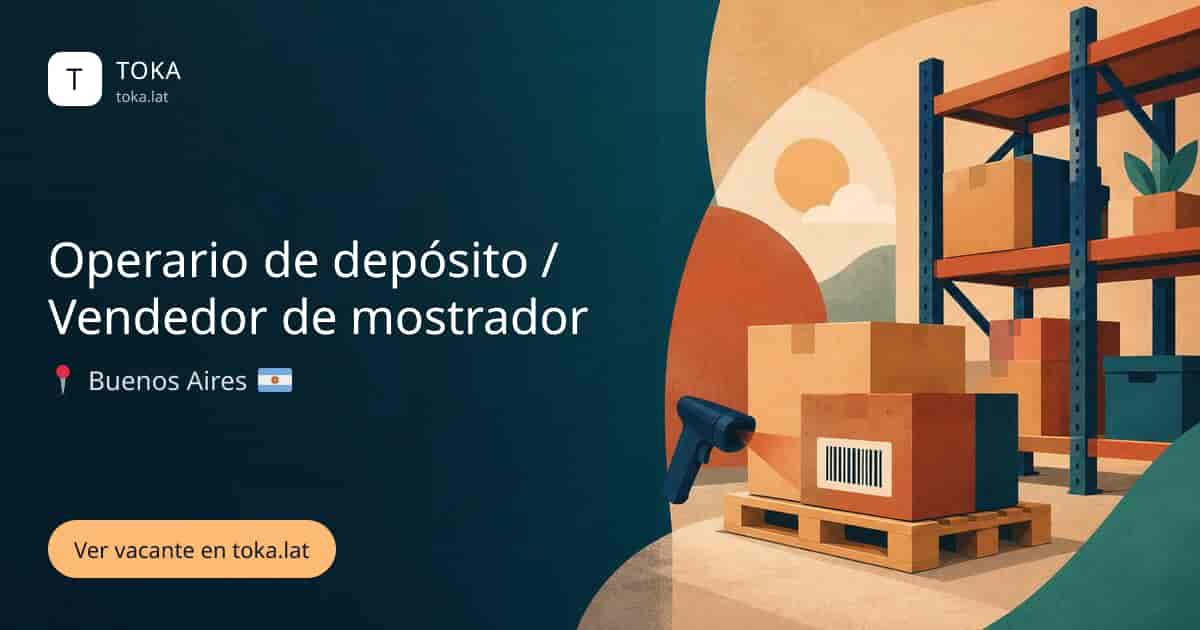 Vacante de Operario de depósito / vendedor de mostrador en Buenos Aires, Argentina