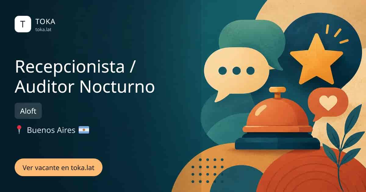 Vacante de Recepcionista / auditor nocturno en Buenos Aires, Argentina — Aloft