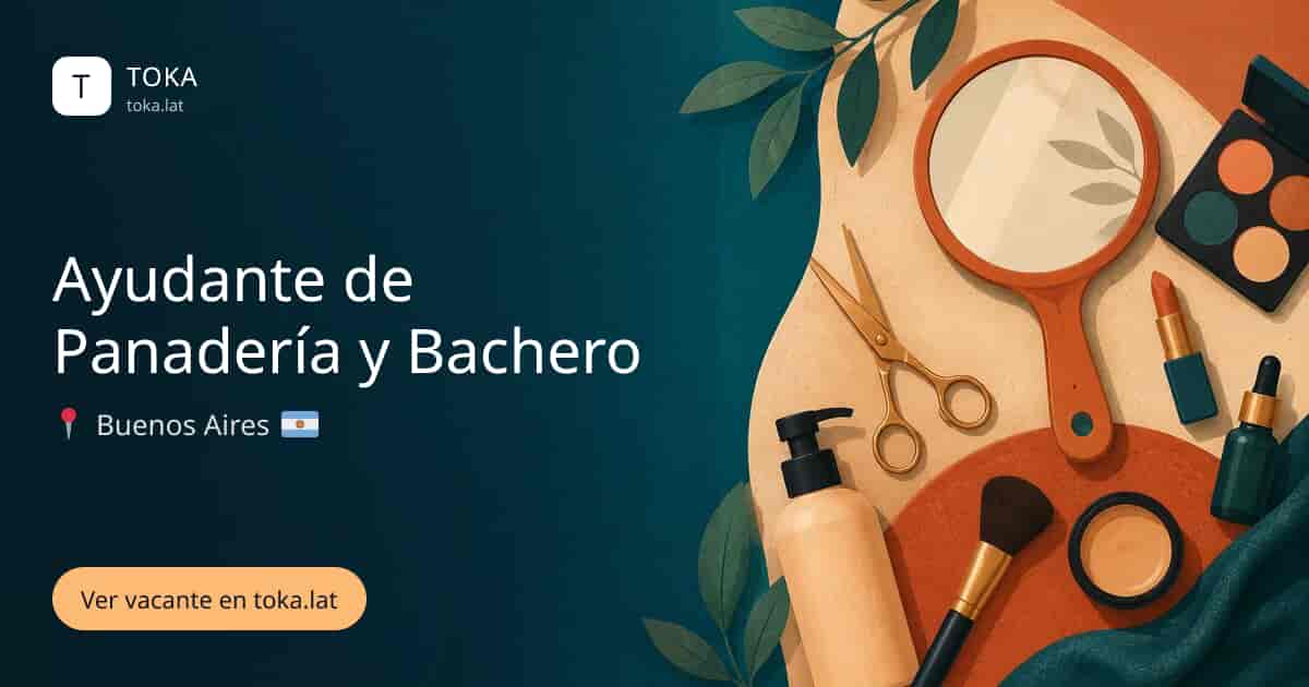 Vacante de Ayudante de panadería y bachero en Buenos Aires, Argentina