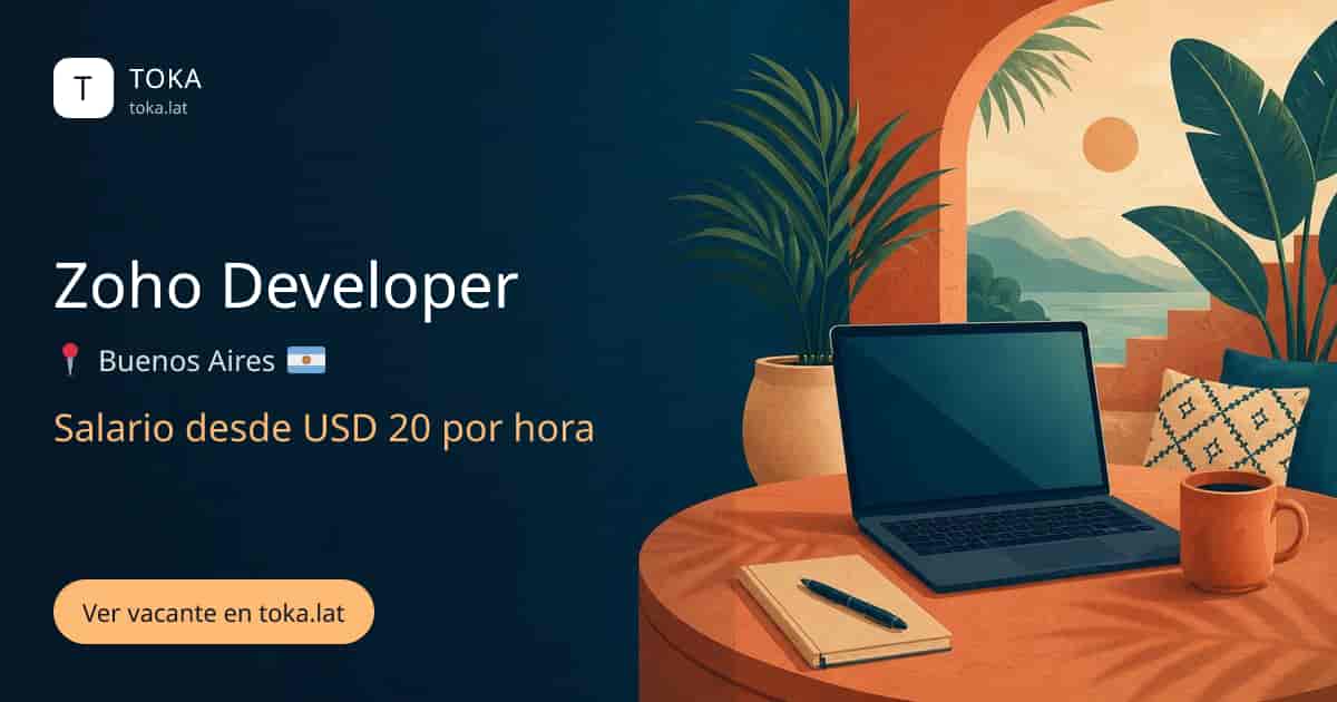 Vacante de Zoho developer en Buenos Aires, Argentina, salario desde USD 20 por hora
