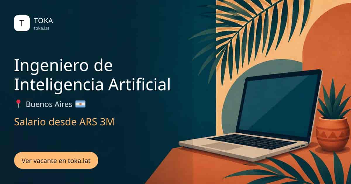 Vacante de Ingeniero de inteligencia artificial en Buenos Aires, Argentina, salario desde ARS 3M