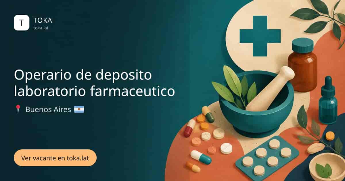 Vacante de Operario de deposito laboratorio farmaceutico en Buenos Aires, Argentina