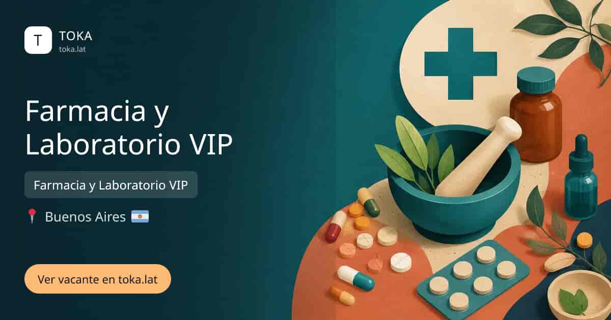 Vacante de Farmacia y laboratorio vip en Buenos Aires, Argentina — Farmacia y Laboratorio VIP