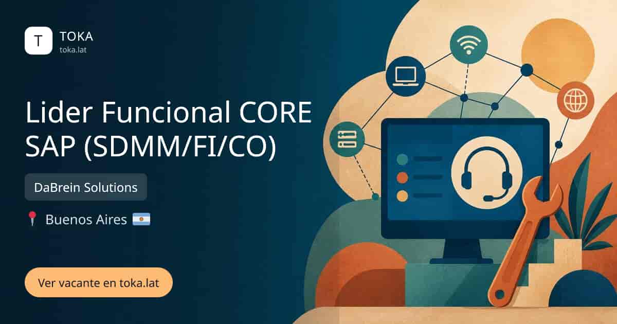 Vacante de Lider funcional core sap (sdmm/fi/co) en Buenos Aires, Argentina — DaBrein Solutions