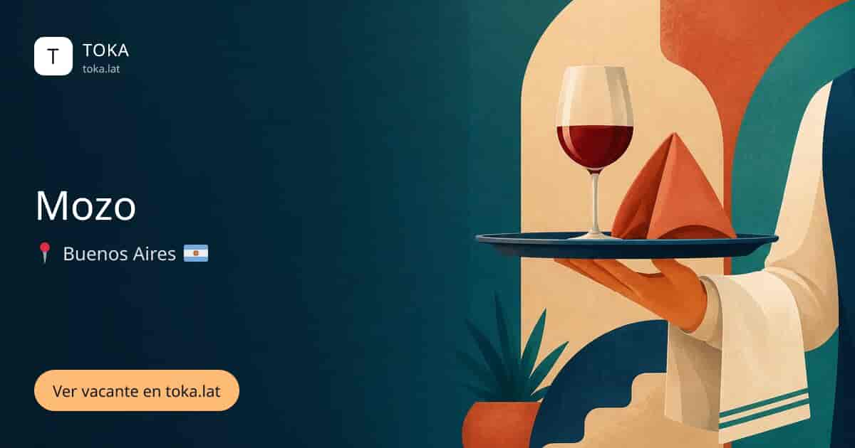 Vacante de Mozo en Buenos Aires, Argentina