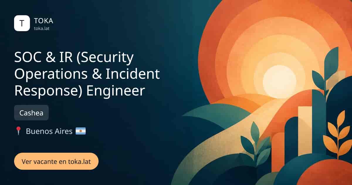 Vacante de Soc & ir (security operations & incident response) engineer en Buenos Aires, Argentina — Cashea