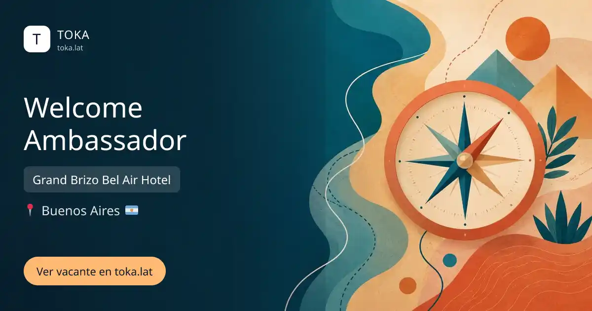 Vacante de Welcome ambassador en Buenos Aires, Argentina — Grand Brizo Bel Air Hotel