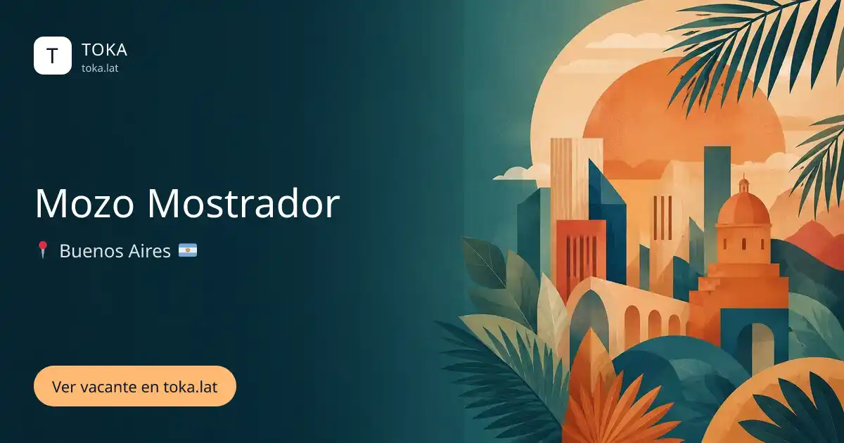 Vacante de Mozo mostrador en Buenos Aires, Argentina