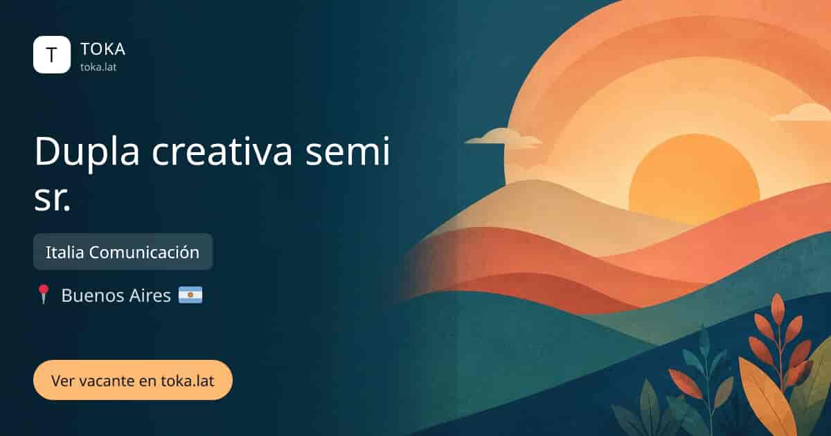 Vacante de Dupla creativa semi sr. en Buenos Aires, Argentina — Italia Comunicación