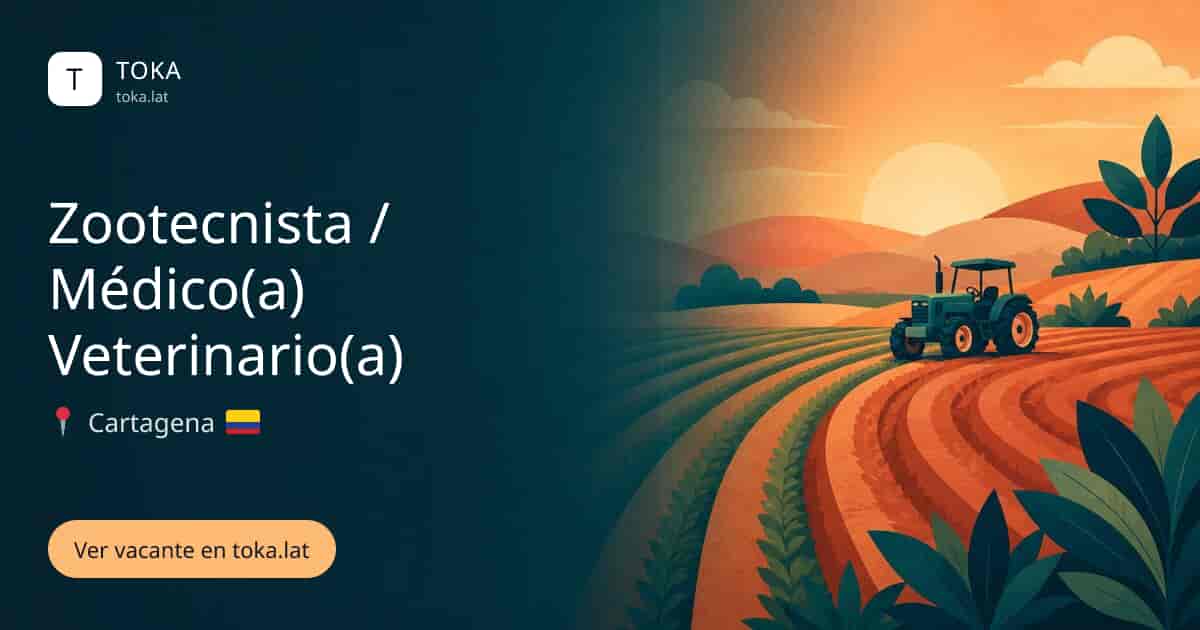 Vacante de Zootecnista / médico(a) veterinario(a) en Cartagena, Colombia