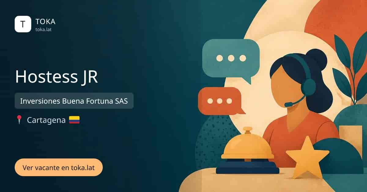 Vacante de Hostess jr en Cartagena, Colombia — Inversiones Buena Fortuna SAS