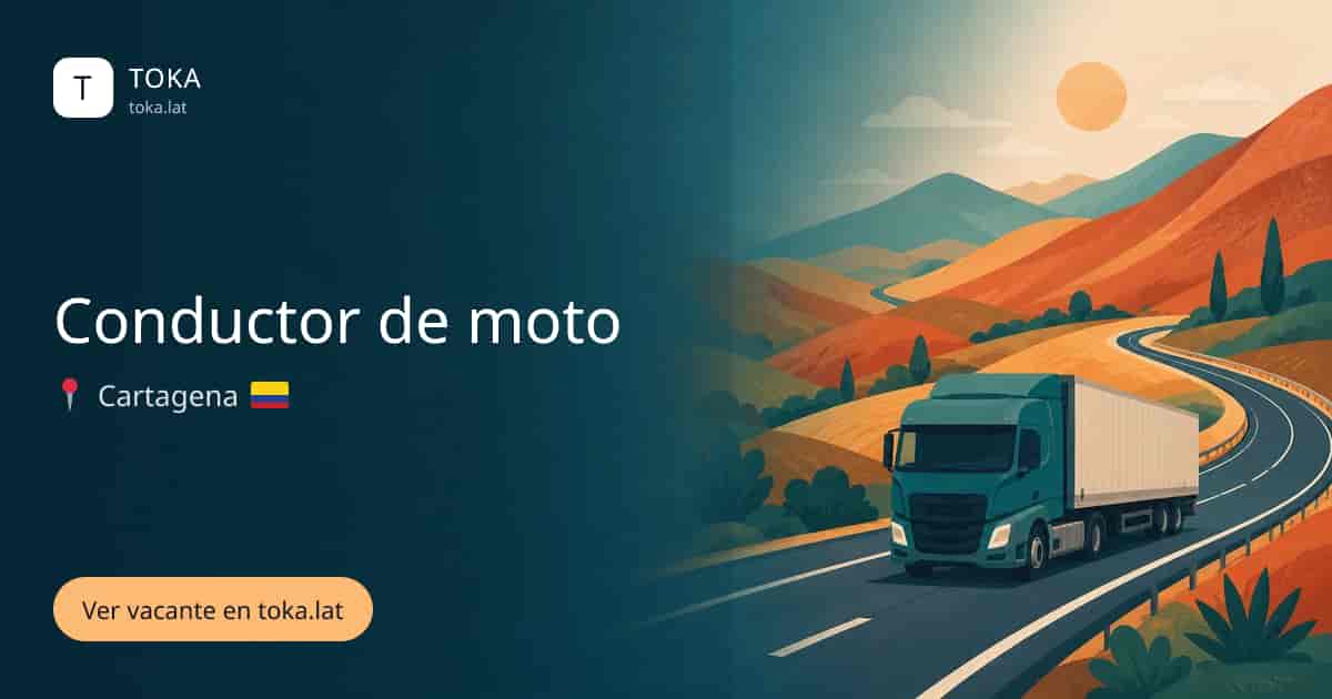 Vacante de Conductor de moto en Cartagena, Colombia