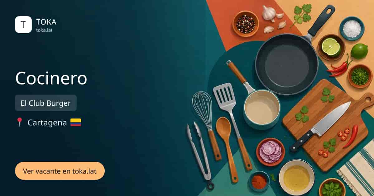 Vacante de Cocinero en Cartagena, Colombia — El Club Burger