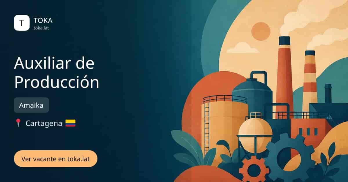 Vacante de Auxiliar de producción en Cartagena, Colombia — Amaika