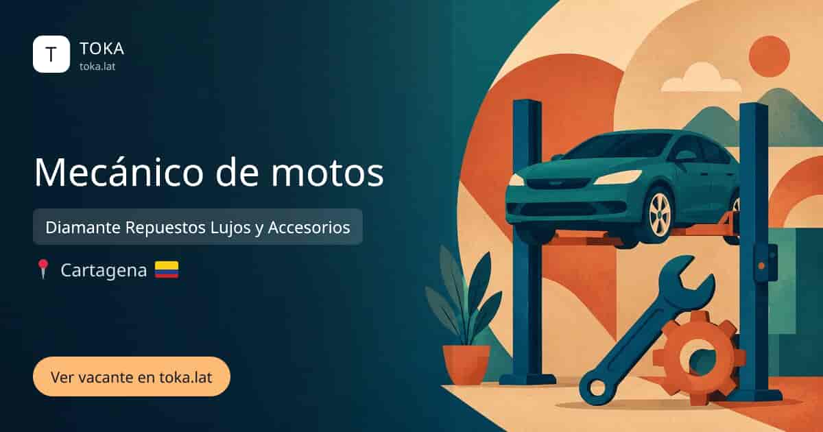 Vacante de Mecánico de motos en Cartagena, Colombia — Diamante Repuestos Lujos y Accesorios