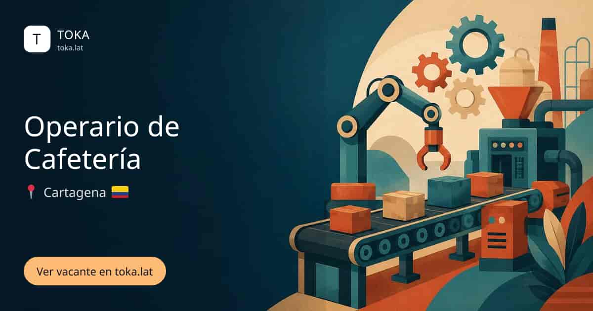 Vacante de Operario de cafetería en Cartagena, Colombia