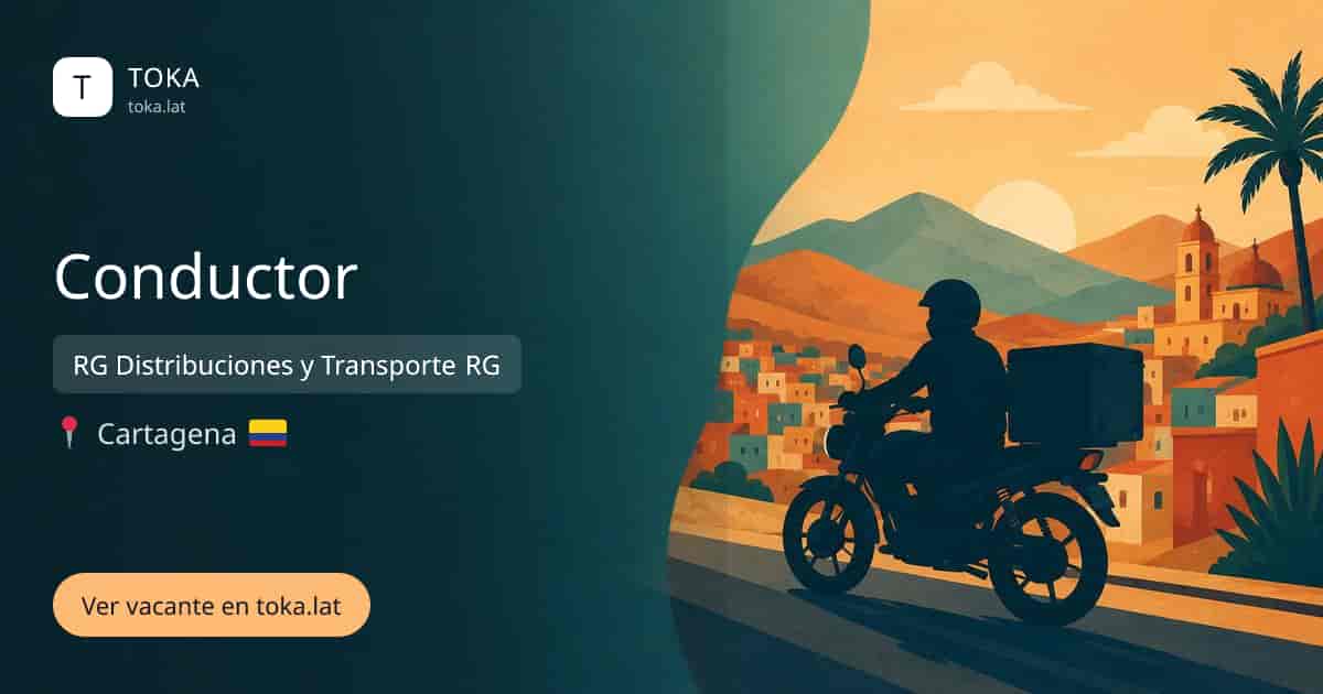 Vacante de Conductor en Cartagena, Colombia — RG Distribuciones y Transporte RG