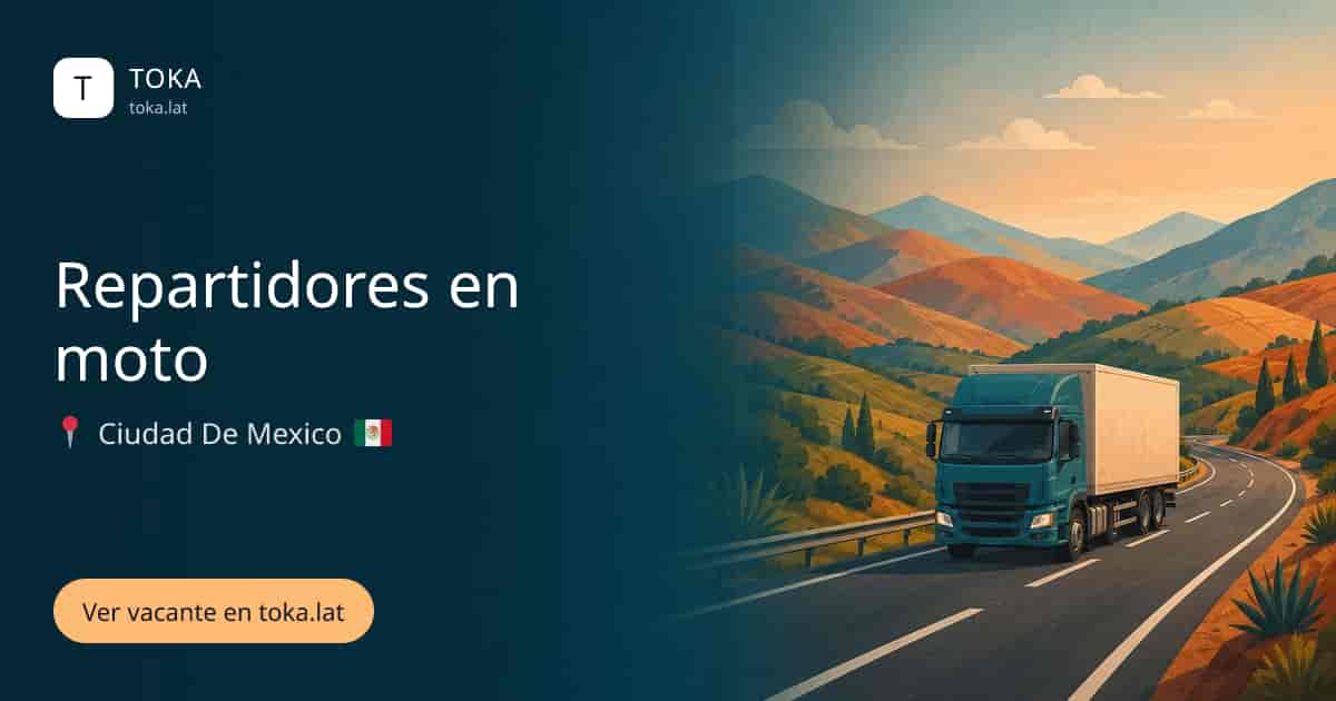Vacante de Repartidores en moto en Ciudad de Mexico, Mexico
