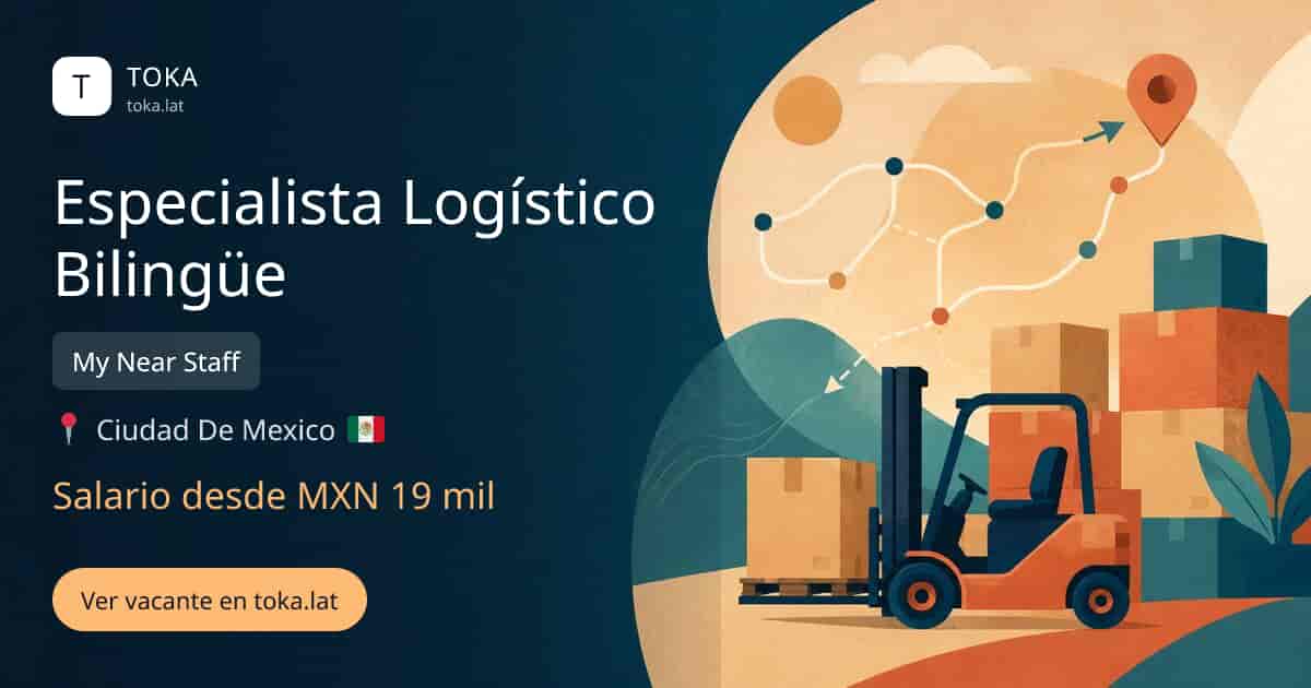 Vacante de Especialista logístico bilingüe en Ciudad de Mexico, Mexico — My Near Staff, salario desde MXN 19 mil