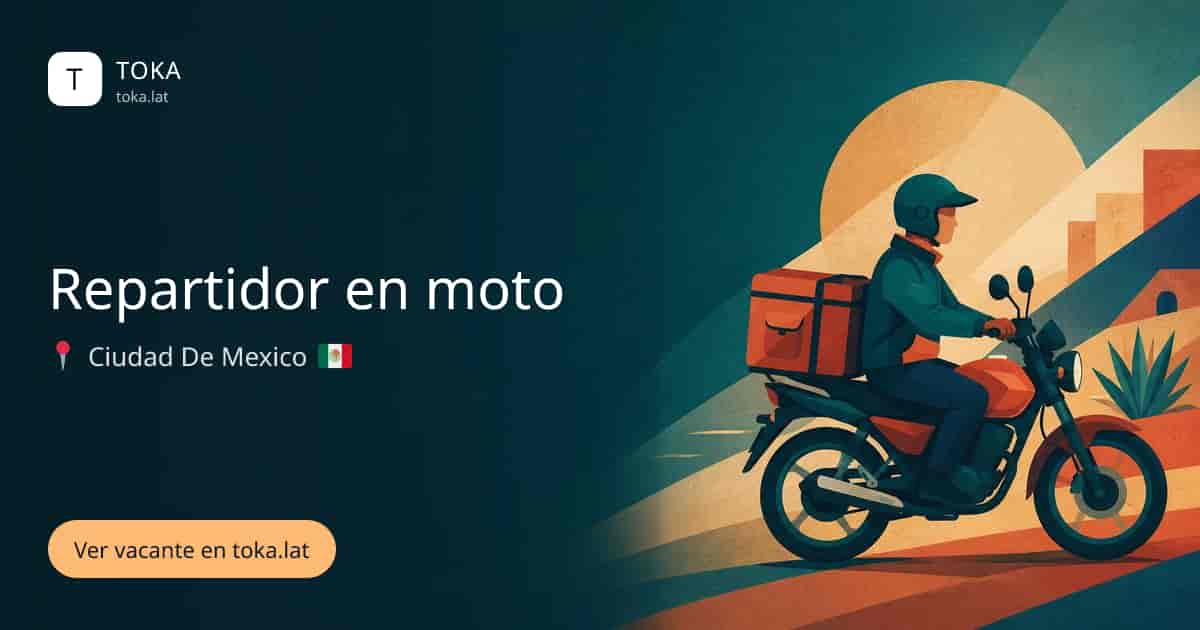 Vacante de Repartidor en moto en Ciudad de Mexico, Mexico