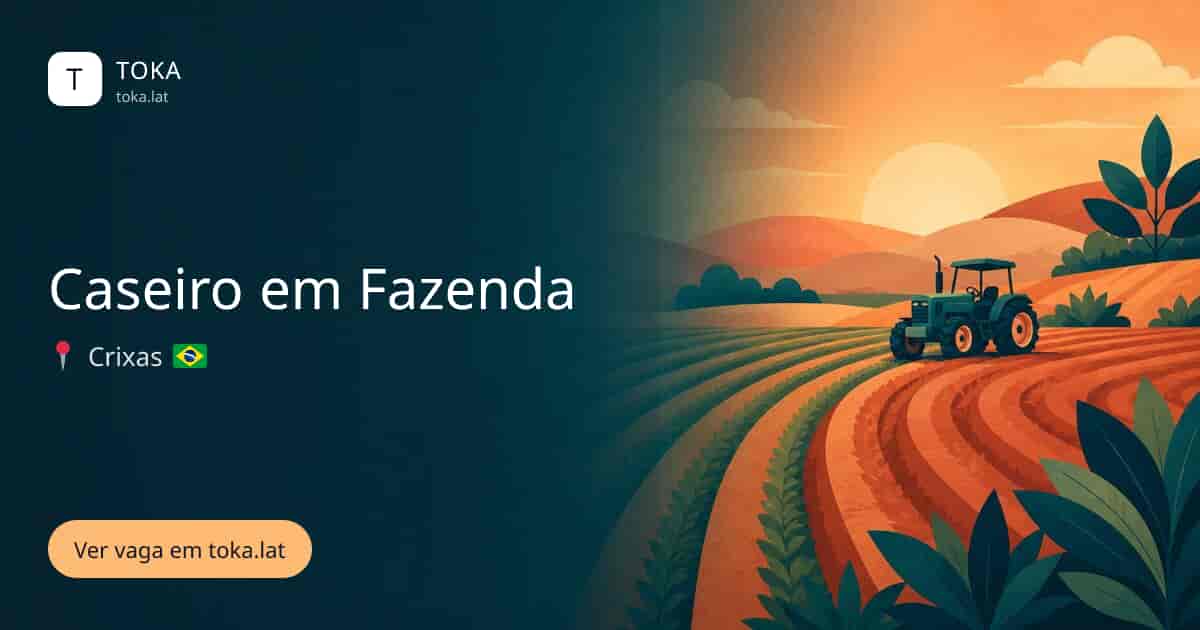 Vaga de Caseiro em fazenda em Crixás, Brasil