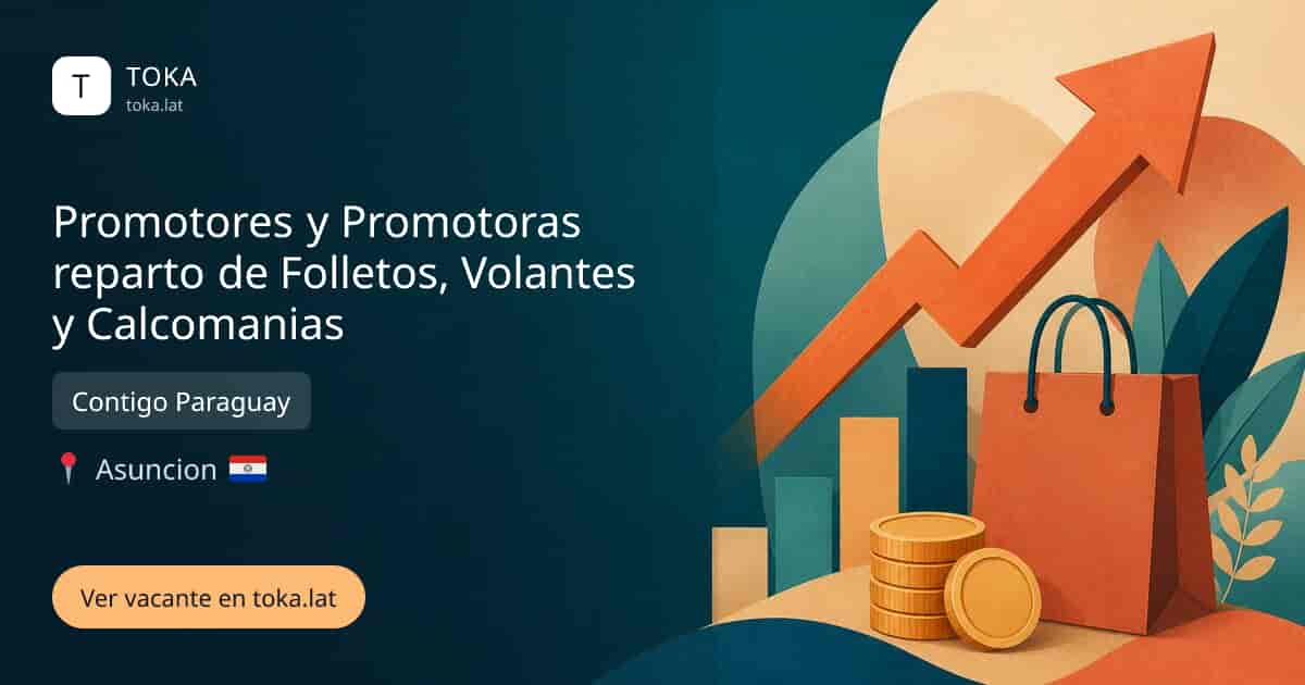 Vacante de Promotores y promotoras reparto de folletos, volantes y calcomanias en Asunción, Paraguay — Contigo Paraguay