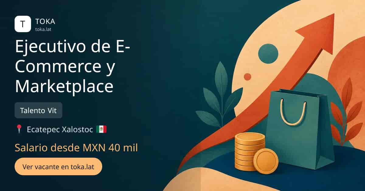 Vacante de Ejecutivo de e-commerce y marketplace en Ecatepec, Mexico — Talento Vit, salario desde MXN 40 mil