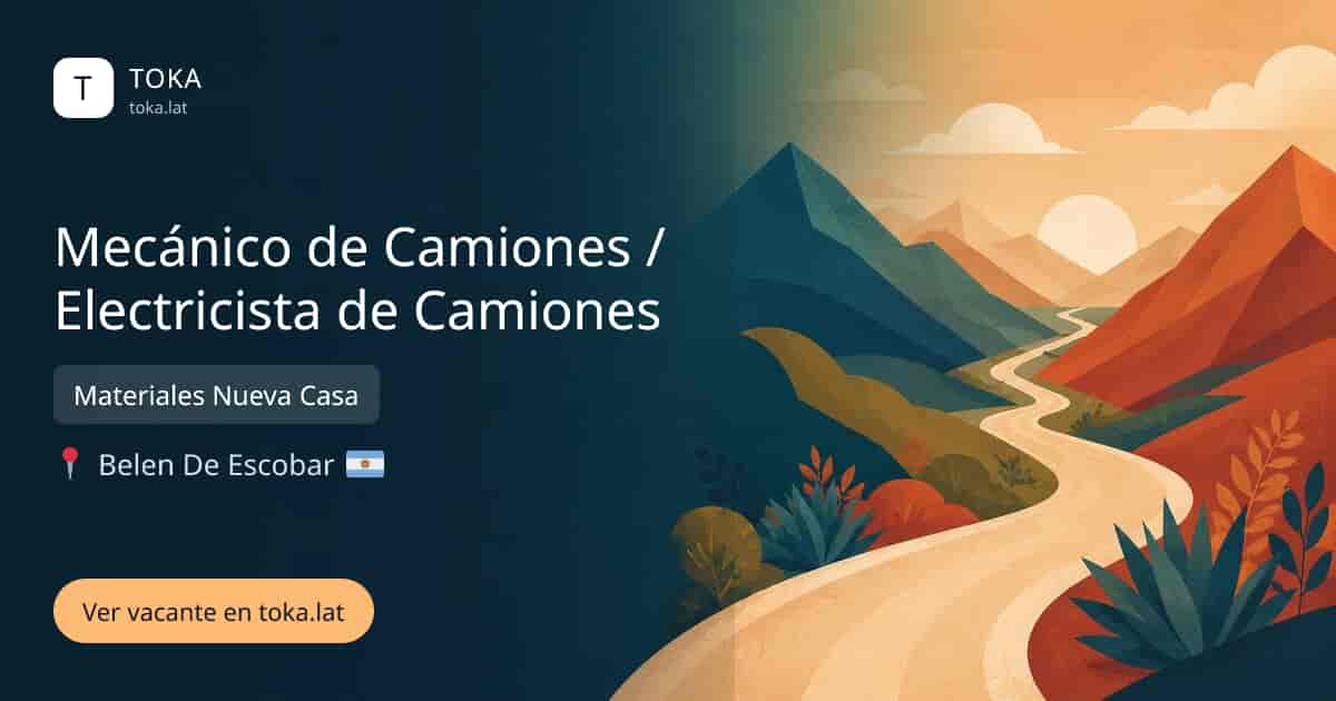 Vacante de Mecánico de camiones / electricista de camiones en Belén de Escobar, Argentina — Materiales Nueva Casa